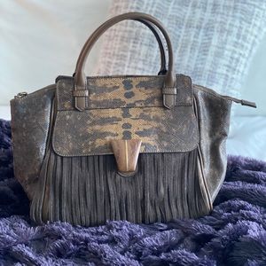 Sondra Roberts Leather Top Handle Satchel